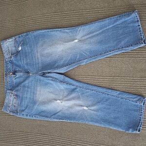 American Rag Cie Women's Light Blue Distressed Cropped Jeans 20W